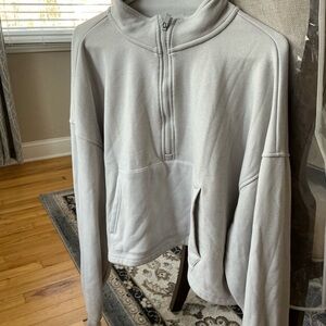 90 Degree By Reflex Light Gray Quarter-Zip Pullover